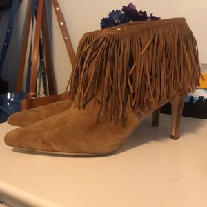 Suede fringe boots by Sam Edelman